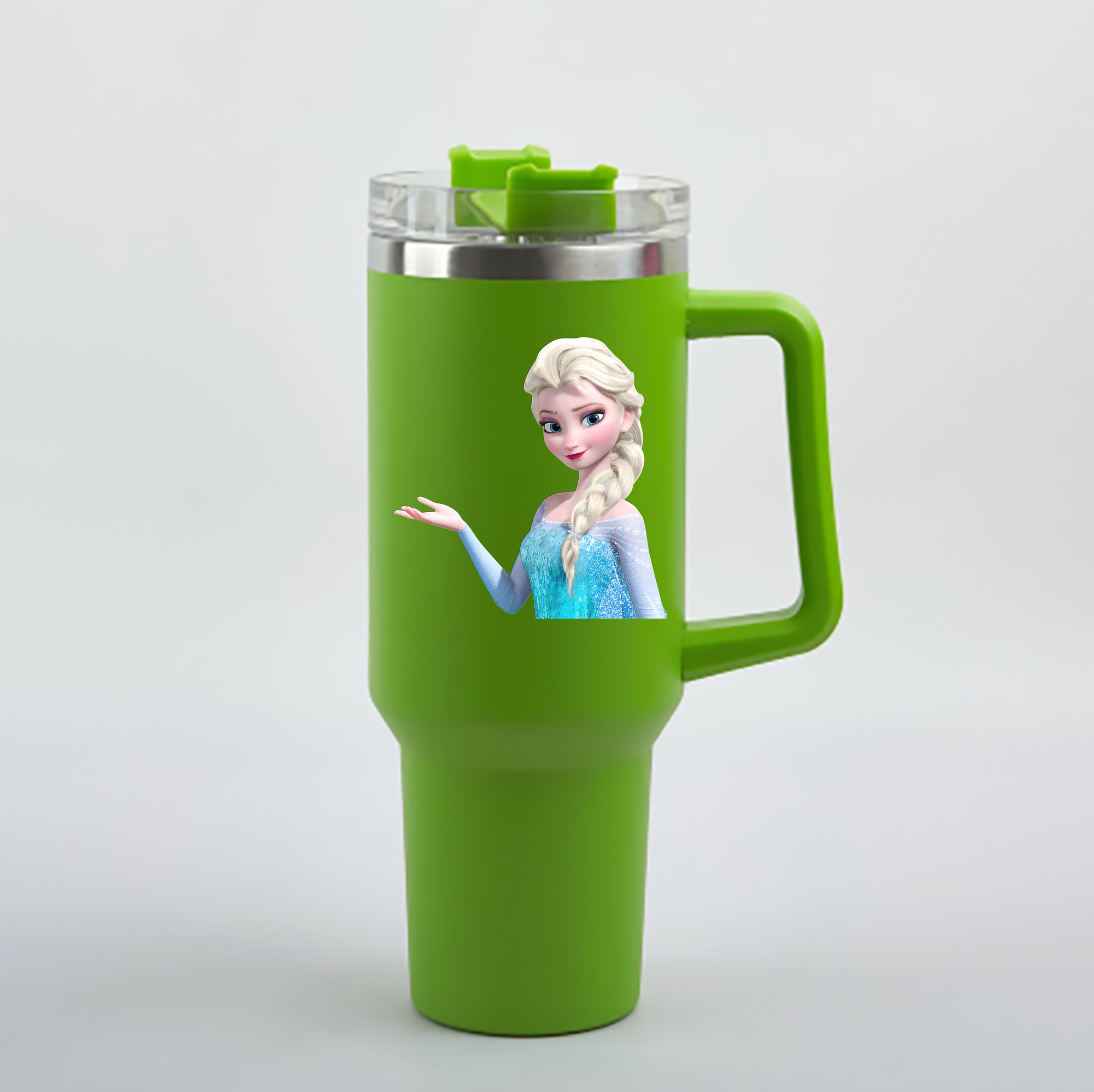 （画像用） アナと雪の女王 アンナ エルサ Frozen Anna Elsa 1200mL車用タンブラー - クリスタルステッカー（プラスチックストロー付き）
